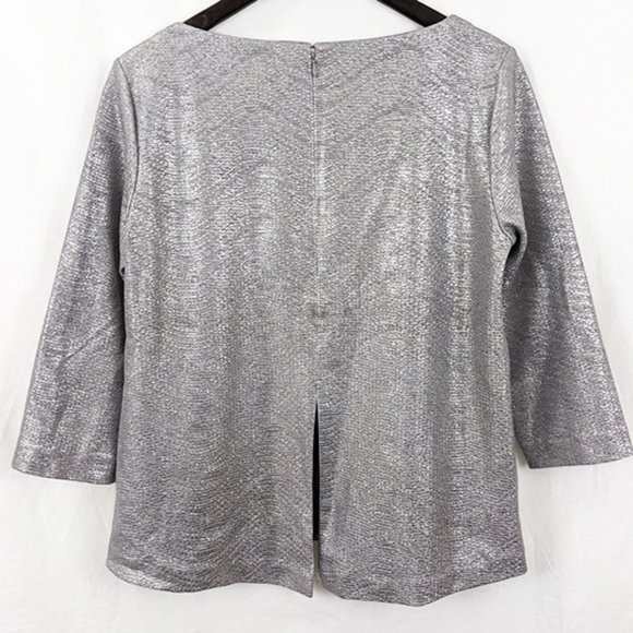 Club Monaco A-Line Metallic Silver Top - Picture 2 of 3